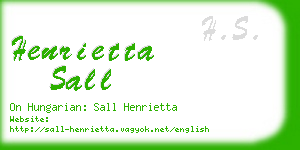henrietta sall business card